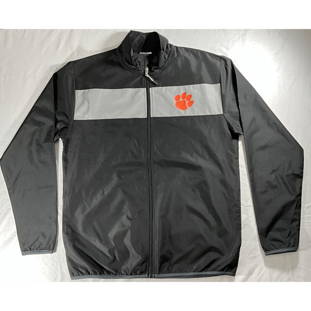 Rivalry Thread Clemson Tigers Logo Black Rain Windbreaker/Jacket Men's Med 38/40